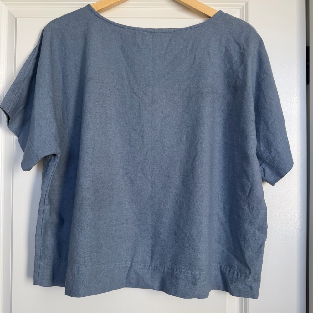 Elegant Slate Blue Women's Blouse